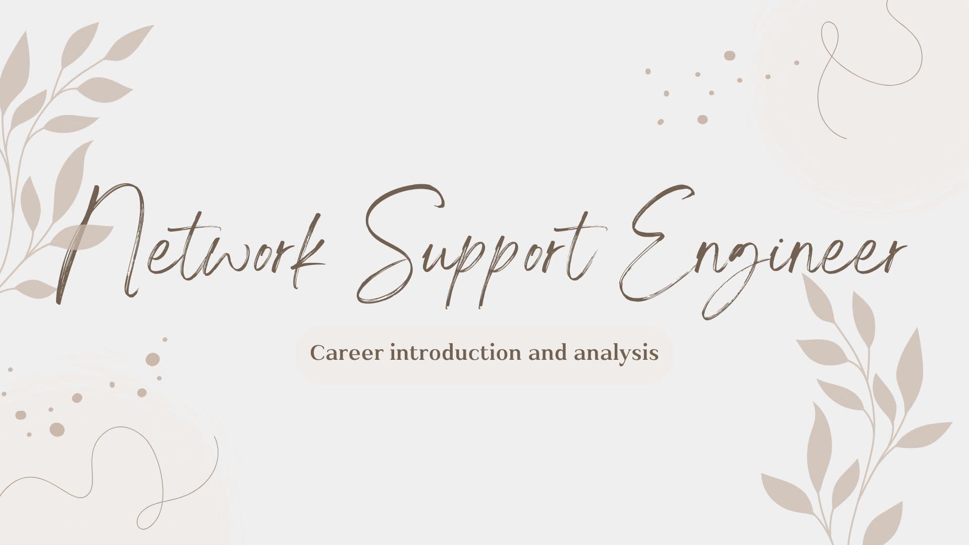 Career introduction and analysis:Network Support Engineer